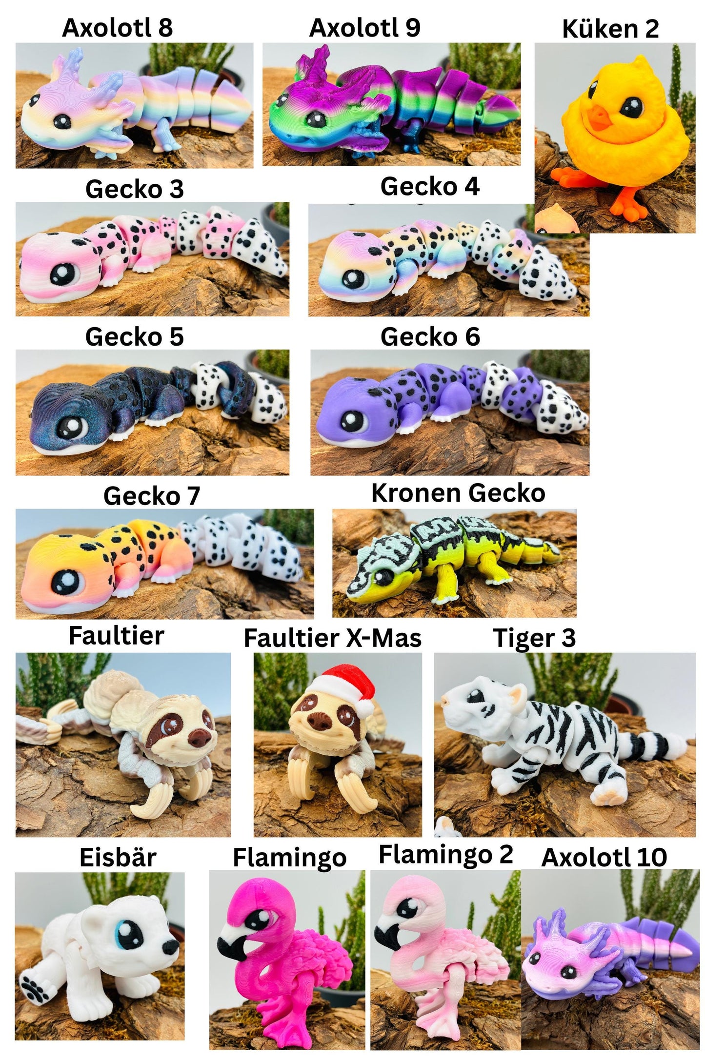 Flexi Tiere für Groß und Klein | 3D Druck Fidget | Geschenkidee | Sets | Ei