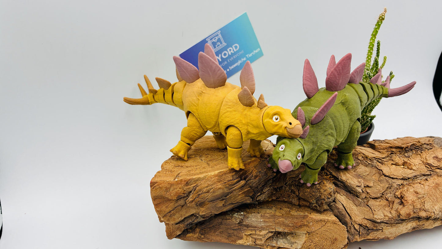 3D gedruckter Stegosaurus, detailreich & beweglich, süßer realistischer Dino in bis zu 4 Farben, verschiedene Größen, Geschenk für Dino-Fans
