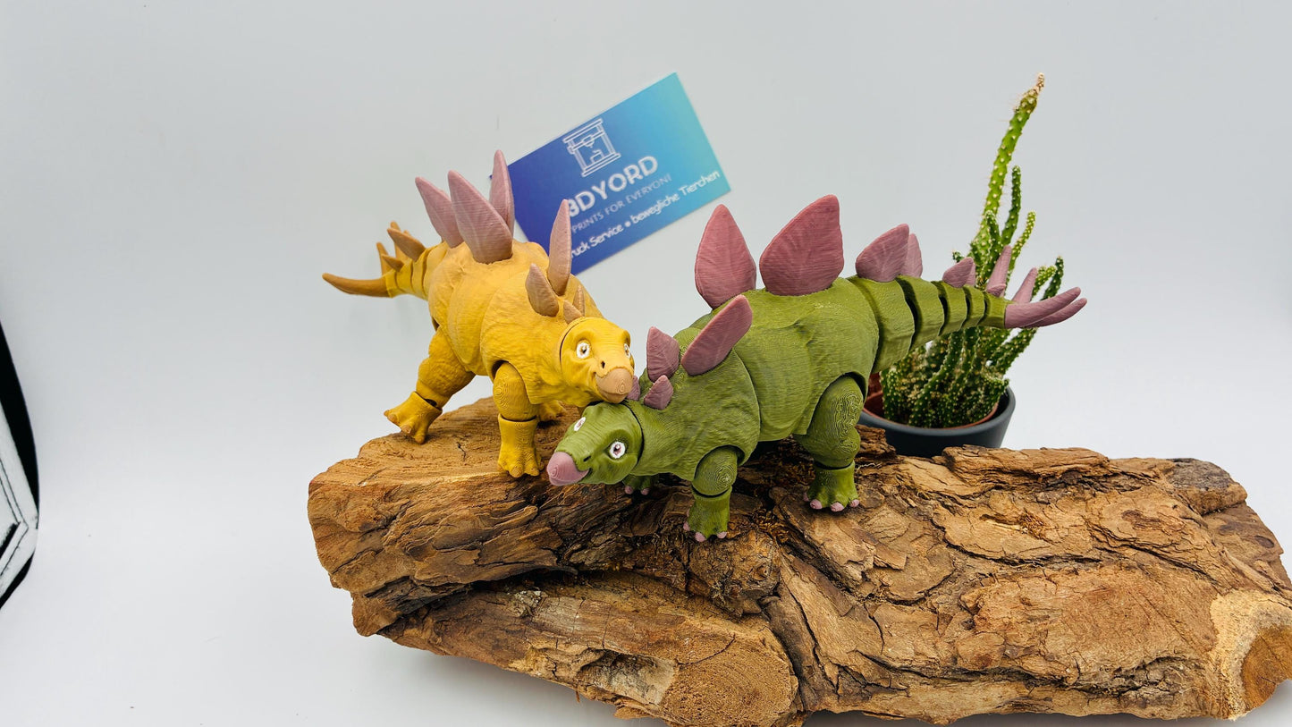 3D gedruckter Stegosaurus, detailreich & beweglich, süßer realistischer Dino in bis zu 4 Farben, verschiedene Größen, Geschenk für Dino-Fans