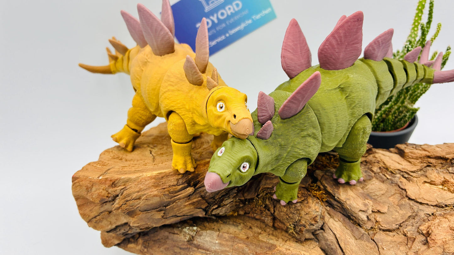 3D gedruckter Stegosaurus, detailreich & beweglich, süßer realistischer Dino in bis zu 4 Farben, verschiedene Größen, Geschenk für Dino-Fans