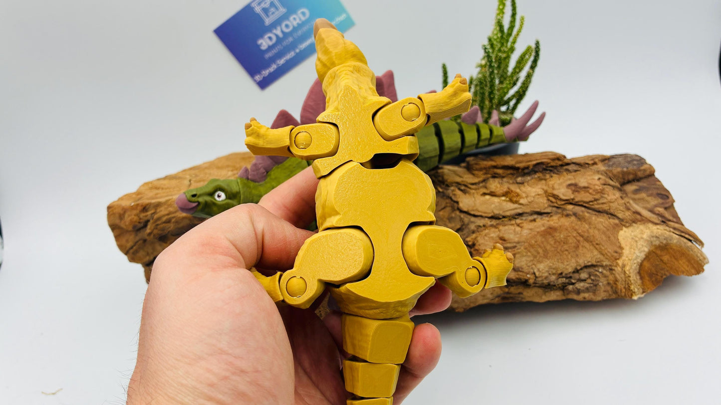 3D gedruckter Stegosaurus, detailreich & beweglich, süßer realistischer Dino in bis zu 4 Farben, verschiedene Größen, Geschenk für Dino-Fans