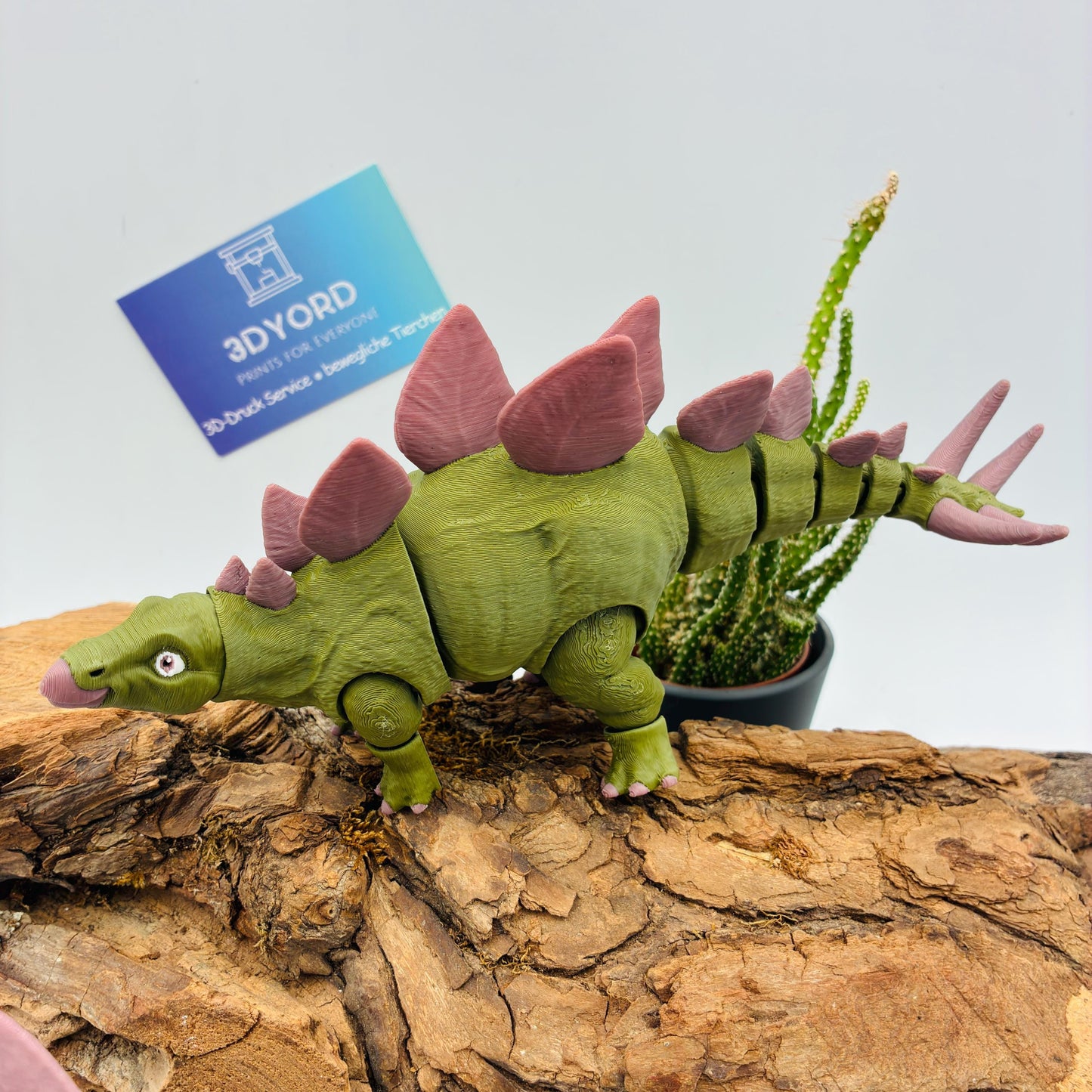 3D gedruckter Stegosaurus, detailreich & beweglich, süßer realistischer Dino in bis zu 4 Farben, verschiedene Größen, Geschenk für Dino-Fans