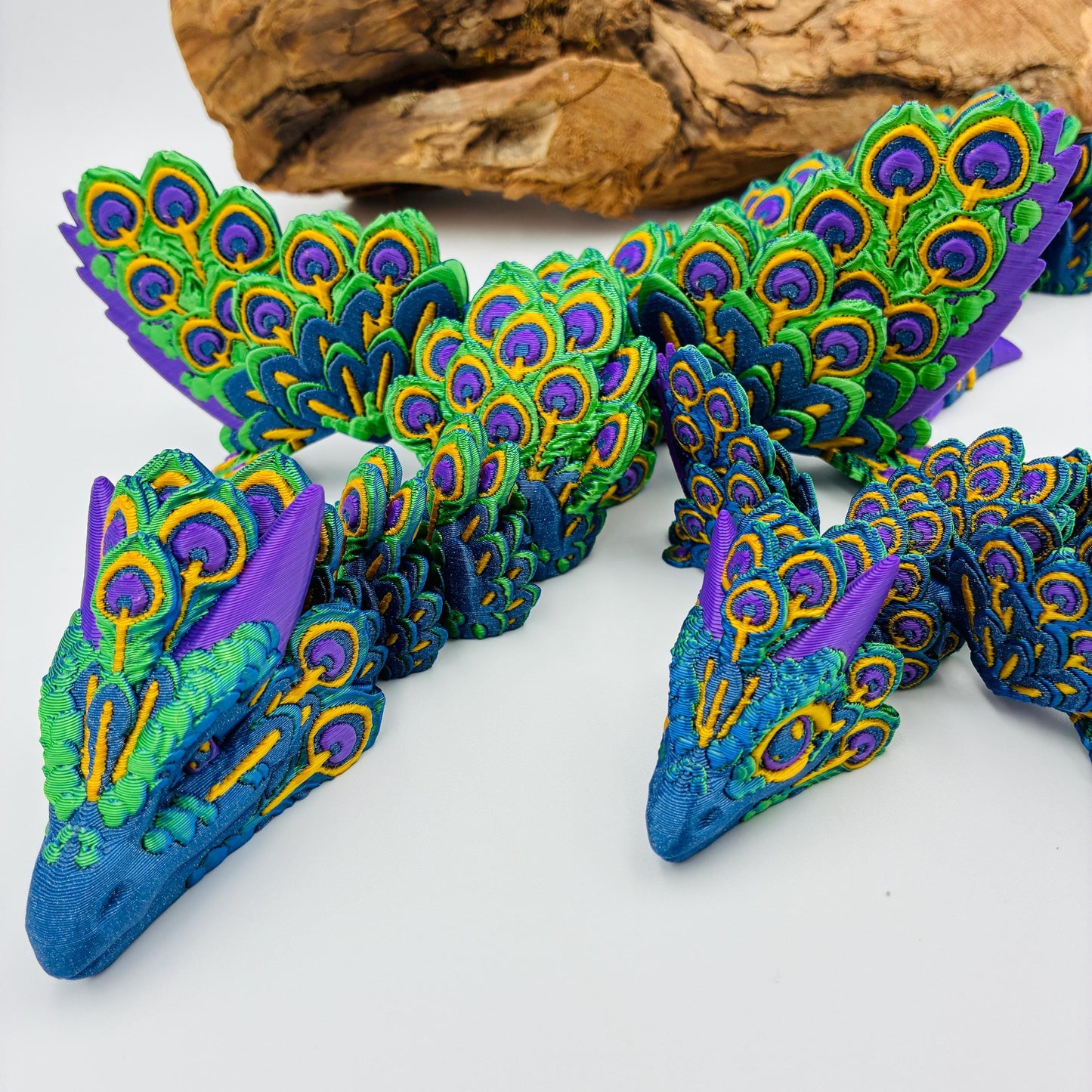 Magischer Baby Pfauenaugendrache – 3D-gedruckt, detailreich & beweglich | Peacock Dragon