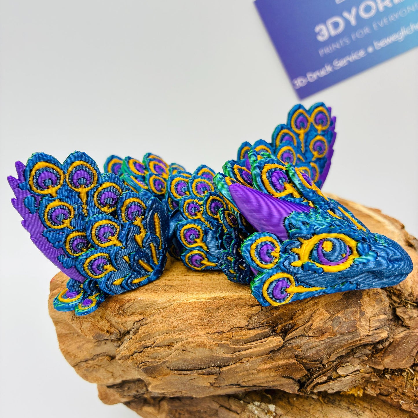 Magischer Baby Pfauenaugendrache – 3D-gedruckt, detailreich & beweglich | Peacock Dragon