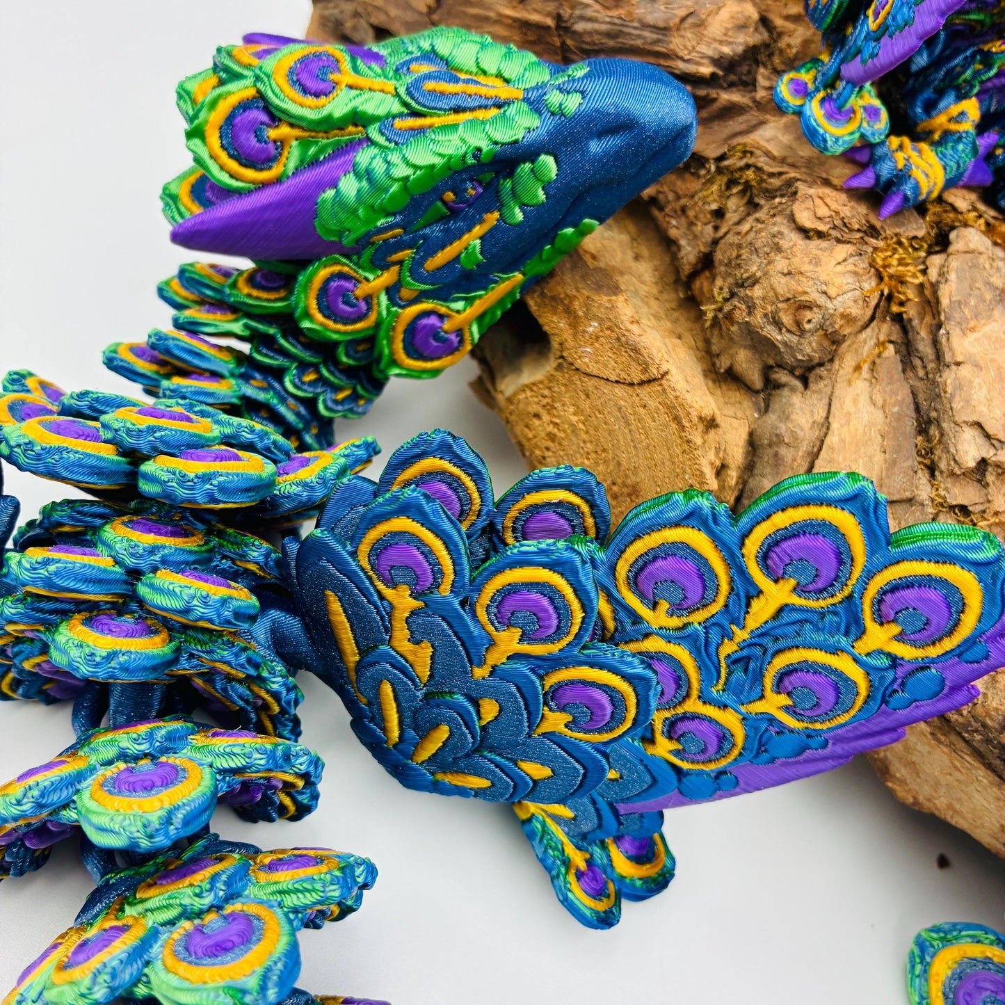 Magischer Baby Pfauenaugendrache – 3D-gedruckt, detailreich & beweglich | Peacock Dragon