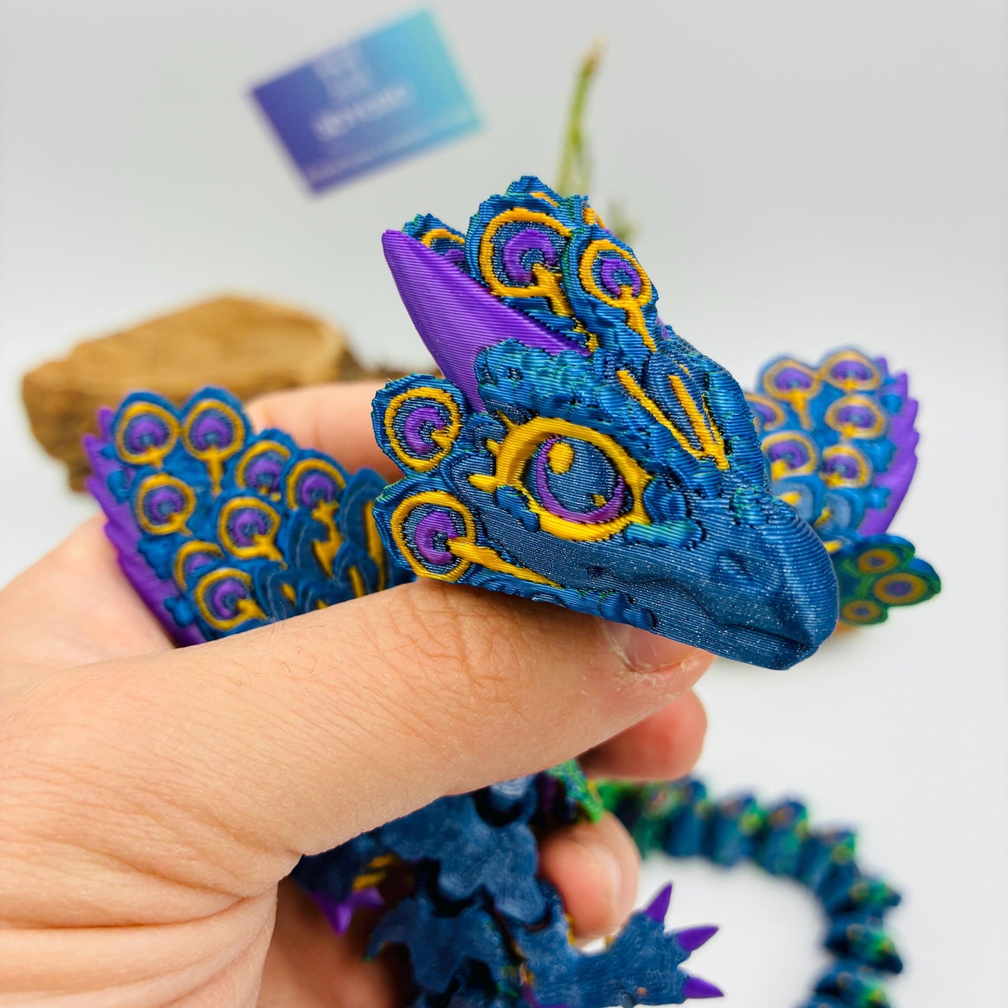 Magischer Baby Pfauenaugendrache – 3D-gedruckt, detailreich & beweglich | Peacock Dragon