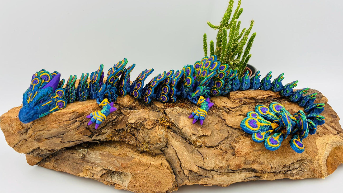 Magischer Baby Pfauenaugendrache – 3D-gedruckt, detailreich & beweglich | Peacock Dragon