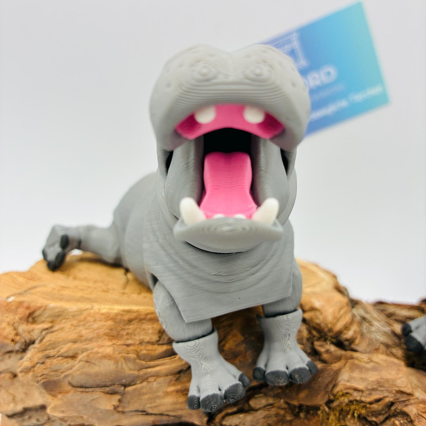 3D gedrucktes Nilpferd beweglich | Flexi Hippo | Geschenkidee Flusspferd | Zoo Figur | Afrika Deko