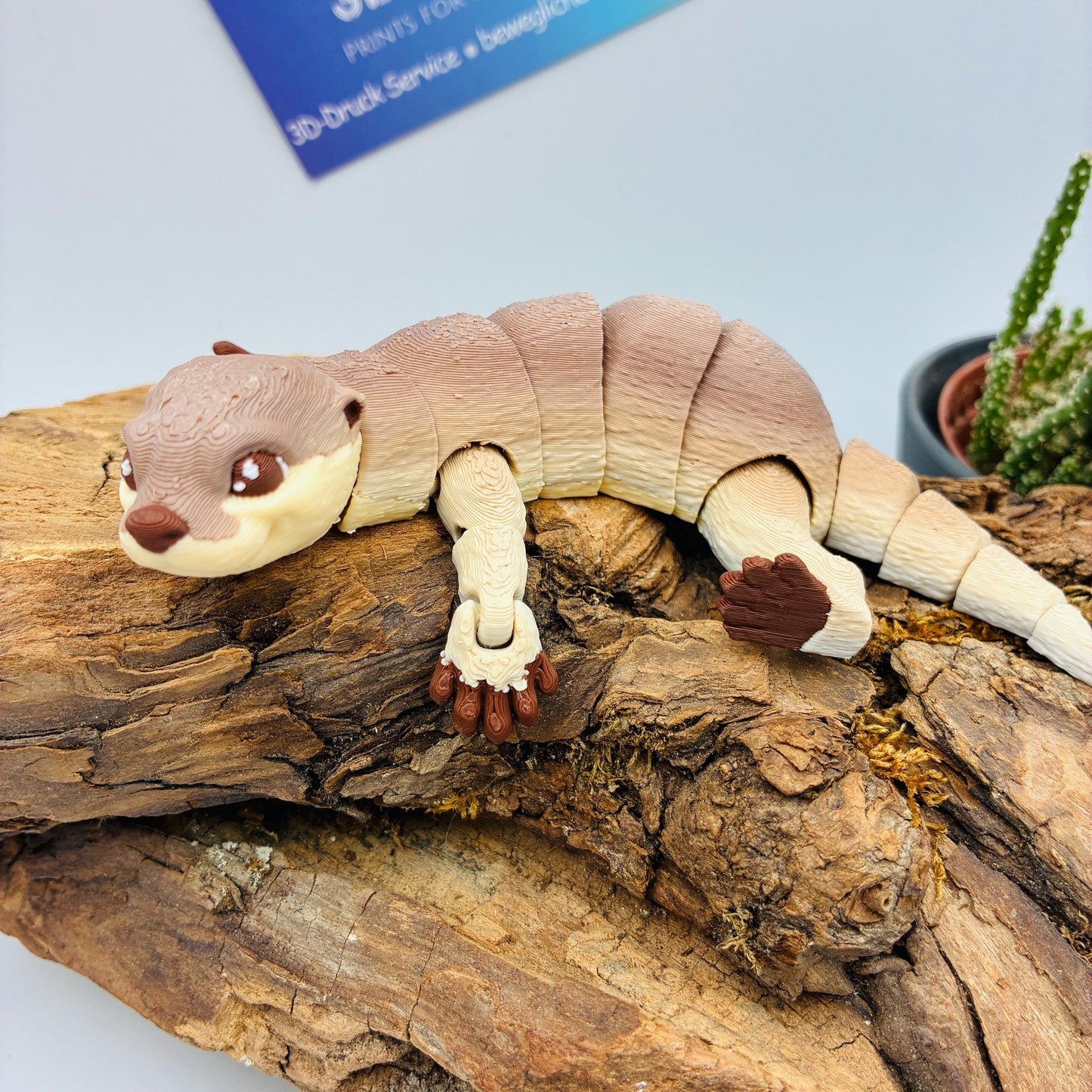 Beweglicher 3D-gedruckter Otter – Flexi Tierfigur in Wunschfarbe & 3 Größen