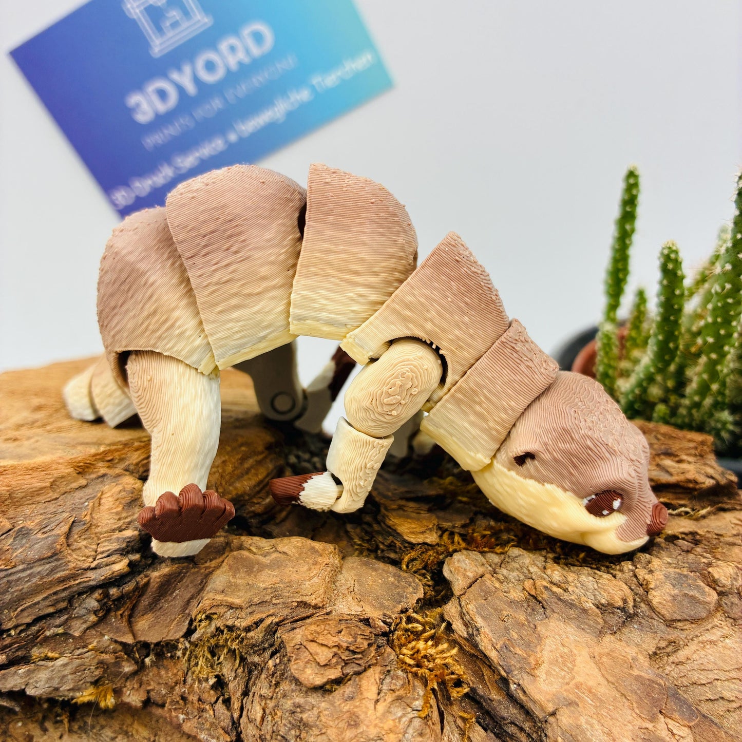 Beweglicher 3D-gedruckter Otter – Flexi Tierfigur in Wunschfarbe & 3 Größen