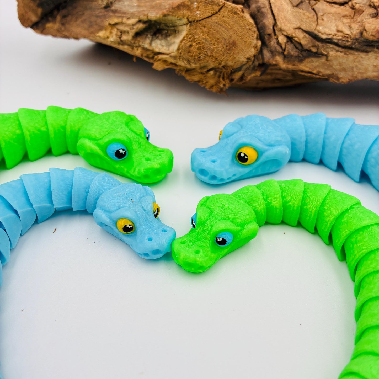 3D gedruckte bewegliche Schlange, nachtleuchtend, verschiedene Farben & Größen, inspiriert von Gary de Snake, dekorative Fidget-Schlange