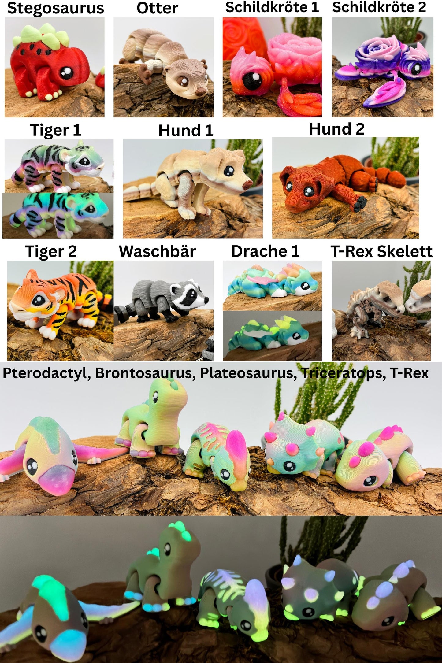 Flexi Tiere für Groß und Klein | 3D Druck Fidget | Geschenkidee | Sets | Ei