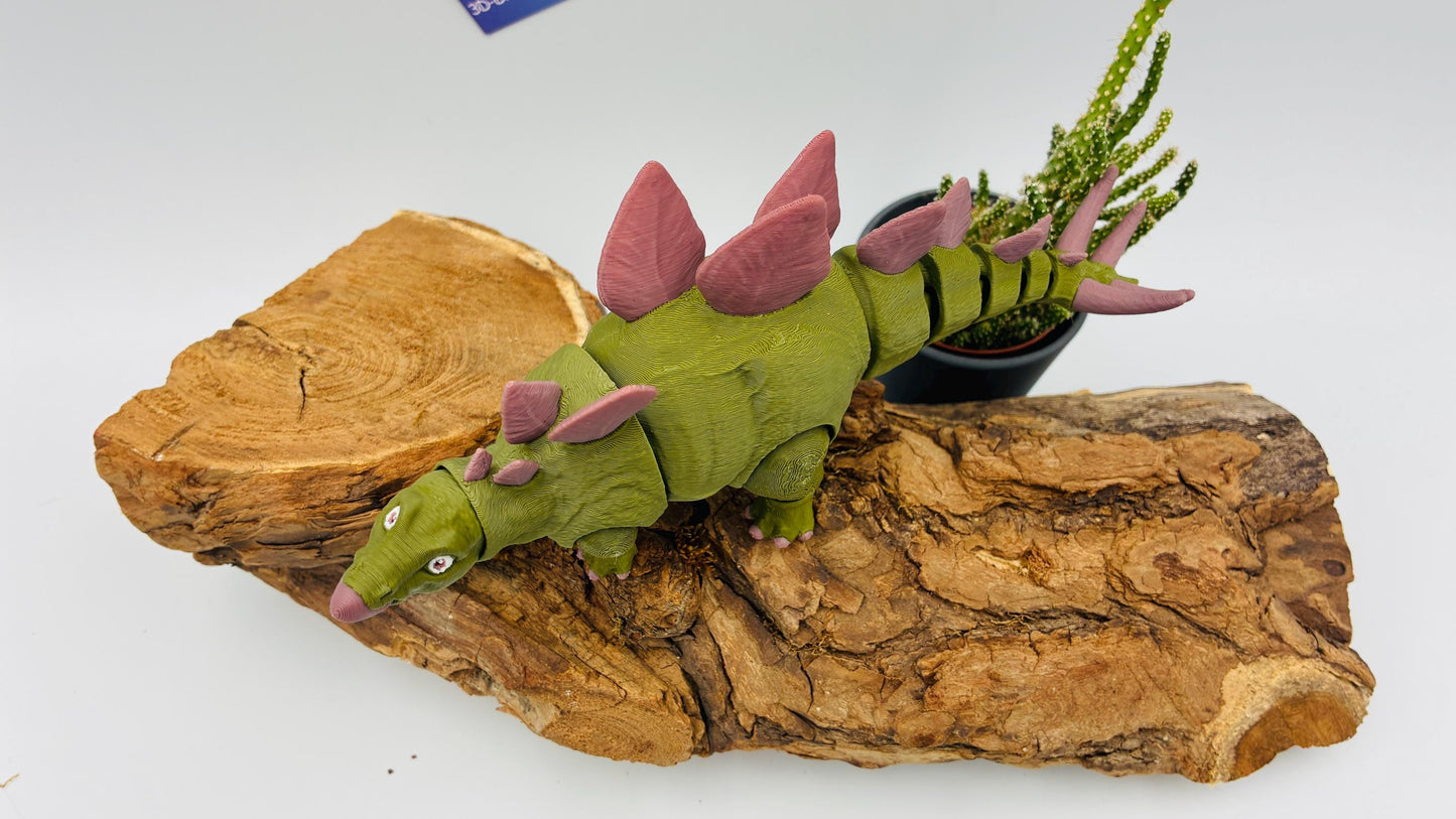 3D gedruckter Stegosaurus, detailreich & beweglich, süßer realistischer Dino in bis zu 4 Farben, verschiedene Größen, Geschenk für Dino-Fans