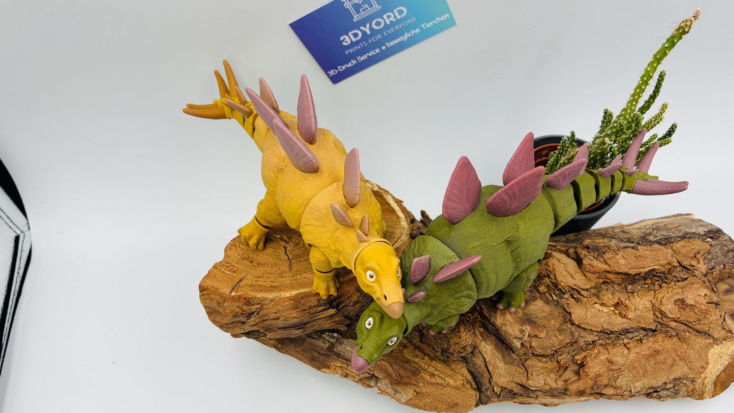 3D gedruckter Stegosaurus, detailreich & beweglich, süßer realistischer Dino in bis zu 4 Farben, verschiedene Größen, Geschenk für Dino-Fans