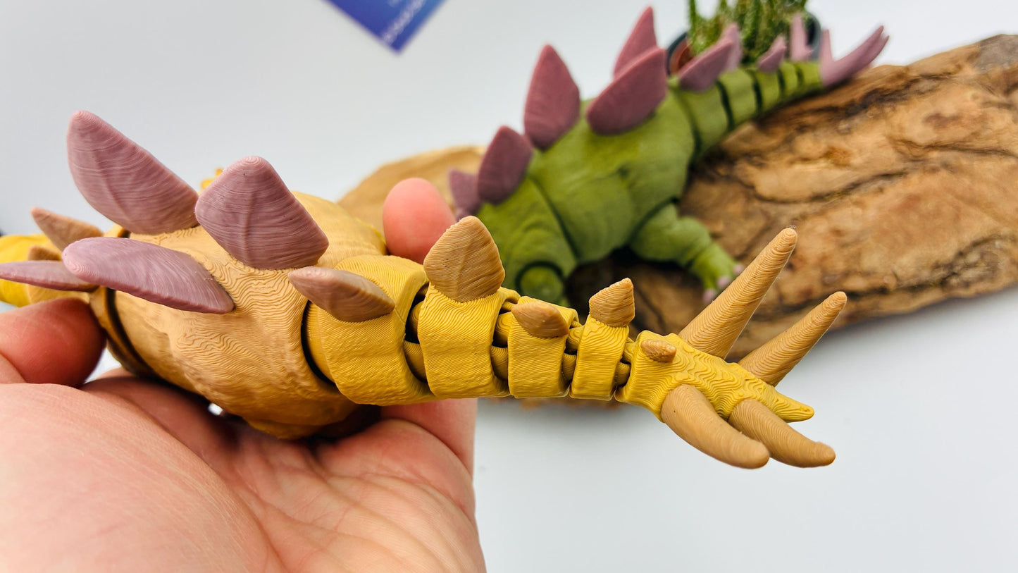 3D gedruckter Stegosaurus, detailreich & beweglich, süßer realistischer Dino in bis zu 4 Farben, verschiedene Größen, Geschenk für Dino-Fans