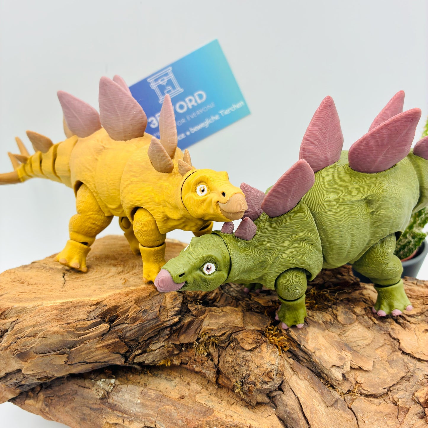 3D gedruckter Stegosaurus, detailreich & beweglich, süßer realistischer Dino in bis zu 4 Farben, verschiedene Größen, Geschenk für Dino-Fans