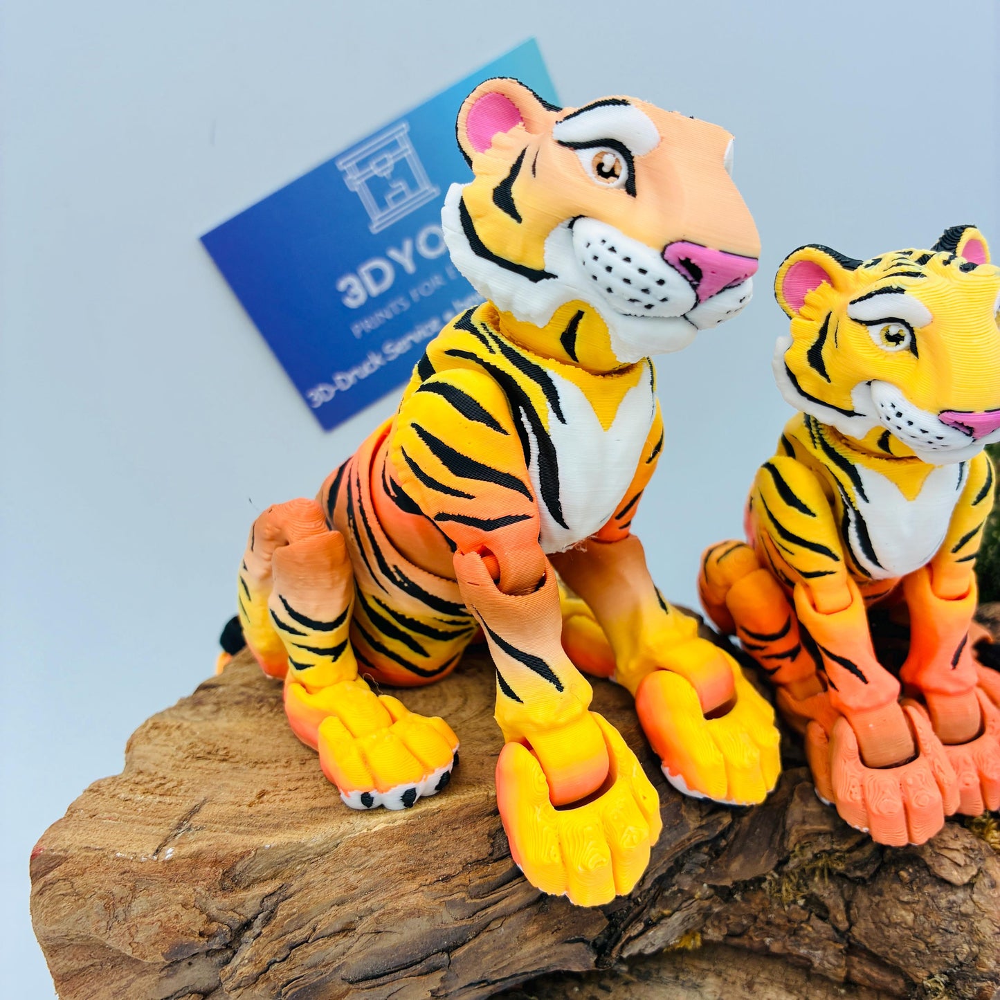 Beweglicher 3D gedruckter Tiger | Flexi Tiger in Wunschfarbe | Fidget Geschenk für Tierliebhaber | auch als Säbelzahntiger