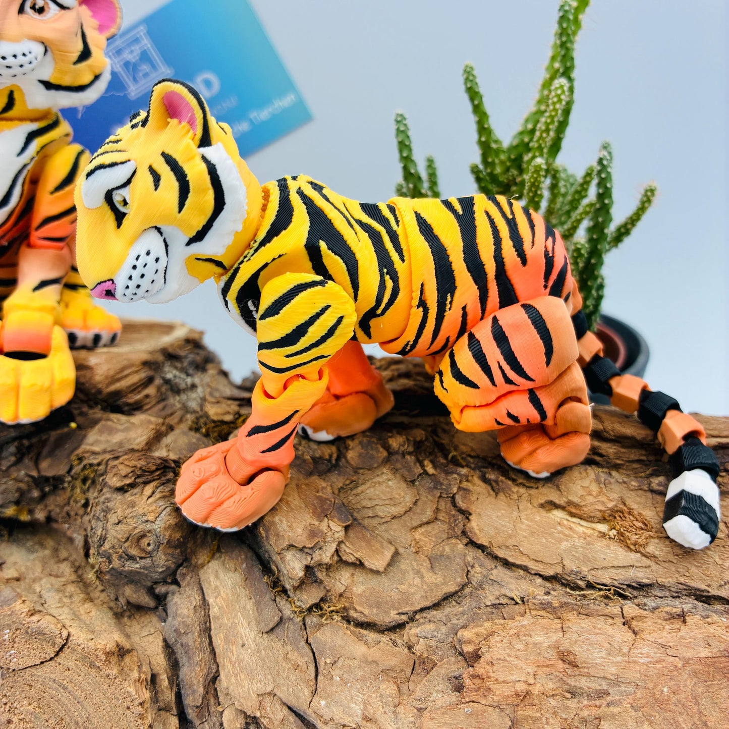Beweglicher 3D gedruckter Tiger | Flexi Tiger in Wunschfarbe | Fidget Geschenk für Tierliebhaber | auch als Säbelzahntiger