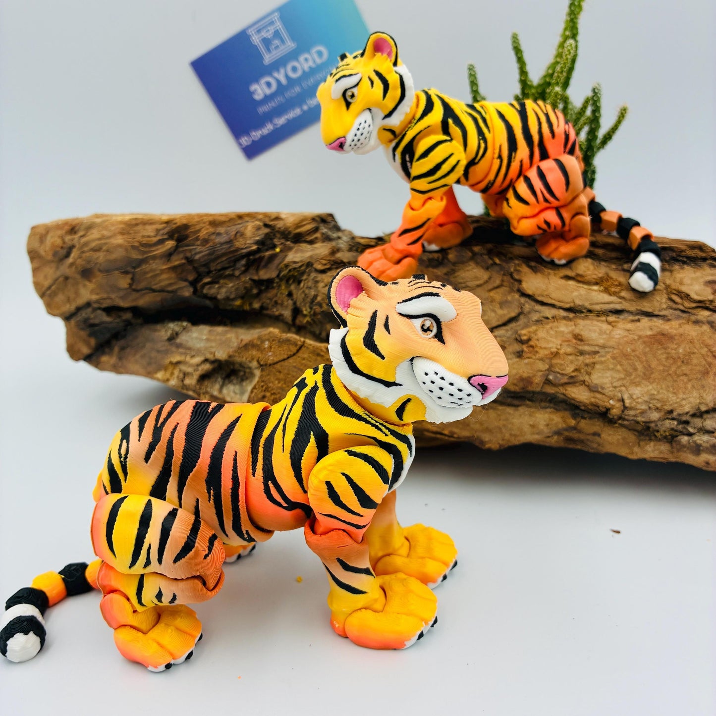 Beweglicher 3D gedruckter Tiger | Flexi Tiger in Wunschfarbe | Fidget Geschenk für Tierliebhaber | auch als Säbelzahntiger