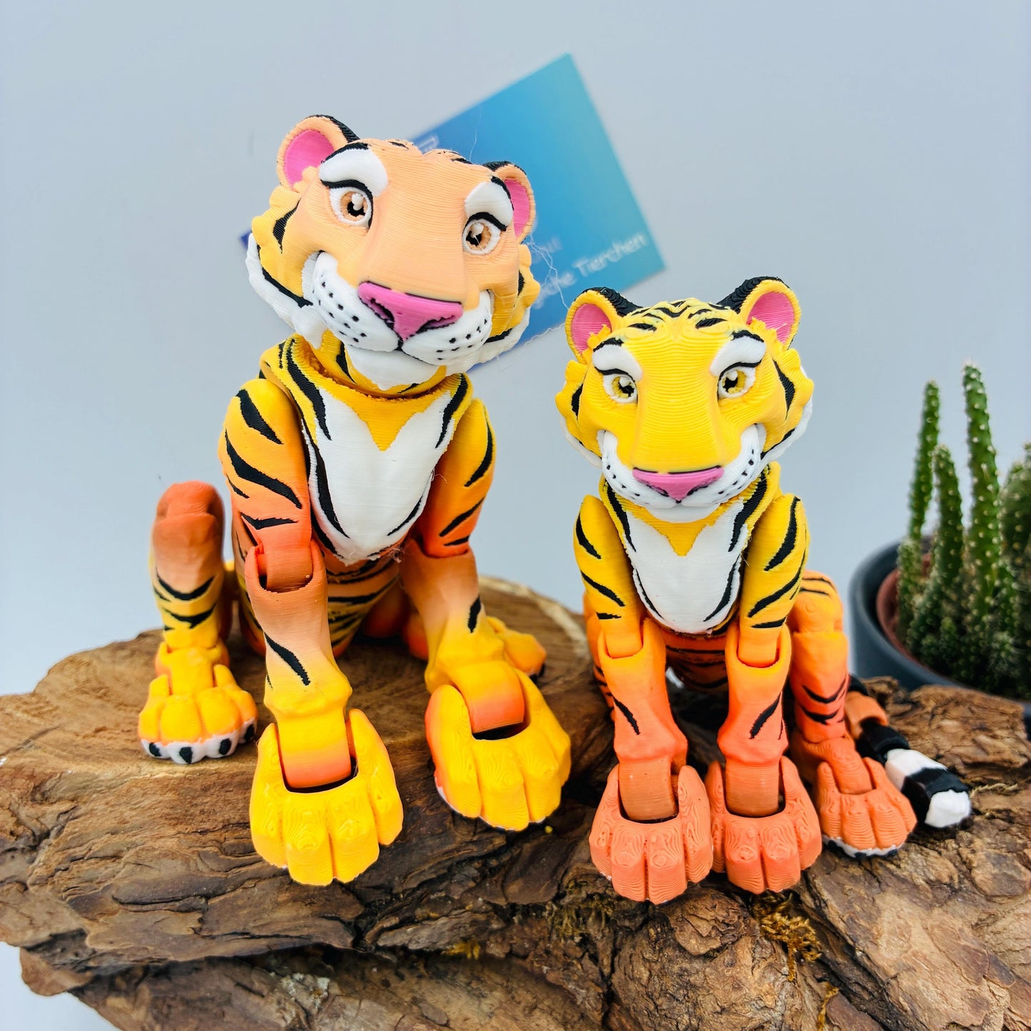 Beweglicher 3D gedruckter Tiger | Flexi Tiger in Wunschfarbe | Fidget Geschenk für Tierliebhaber | auch als Säbelzahntiger