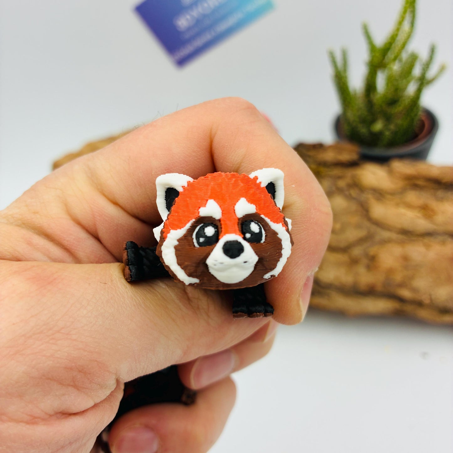 Beweglicher 3D gedruckter Baby Roter Panda | Flexi Red Panda | Optional als Schlüsselanhänger | Articulated Panda | Süße Deko & Fidget Toy