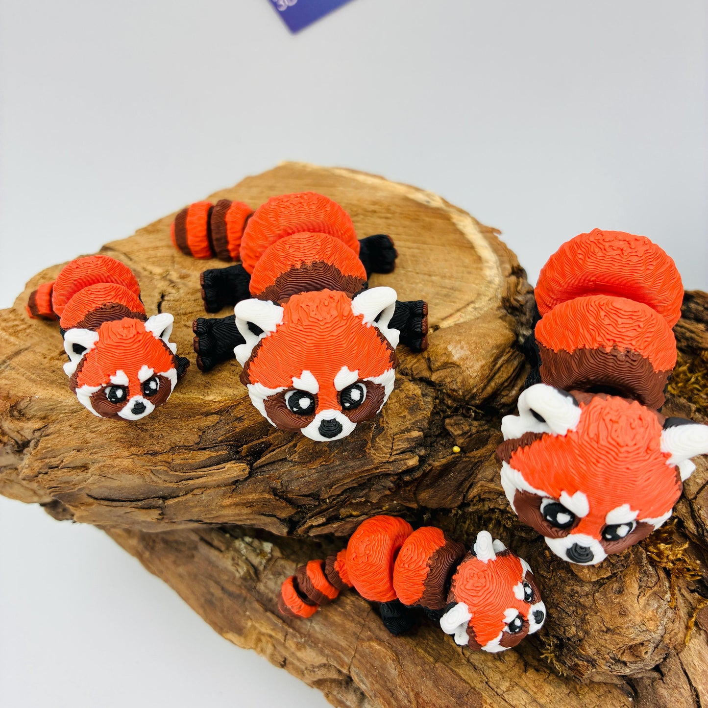 Beweglicher 3D gedruckter Baby Roter Panda | Flexi Red Panda | Optional als Schlüsselanhänger | Articulated Panda | Süße Deko & Fidget Toy