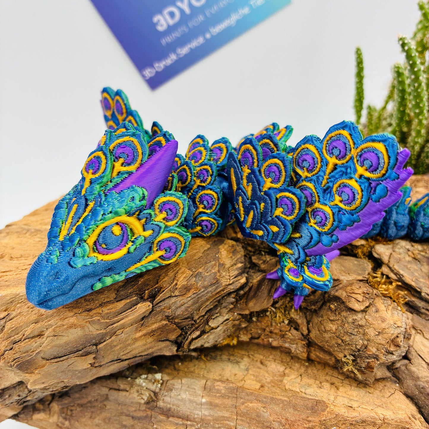 Magischer Baby Pfauenaugendrache – 3D-gedruckt, detailreich & beweglich | Peacock Dragon