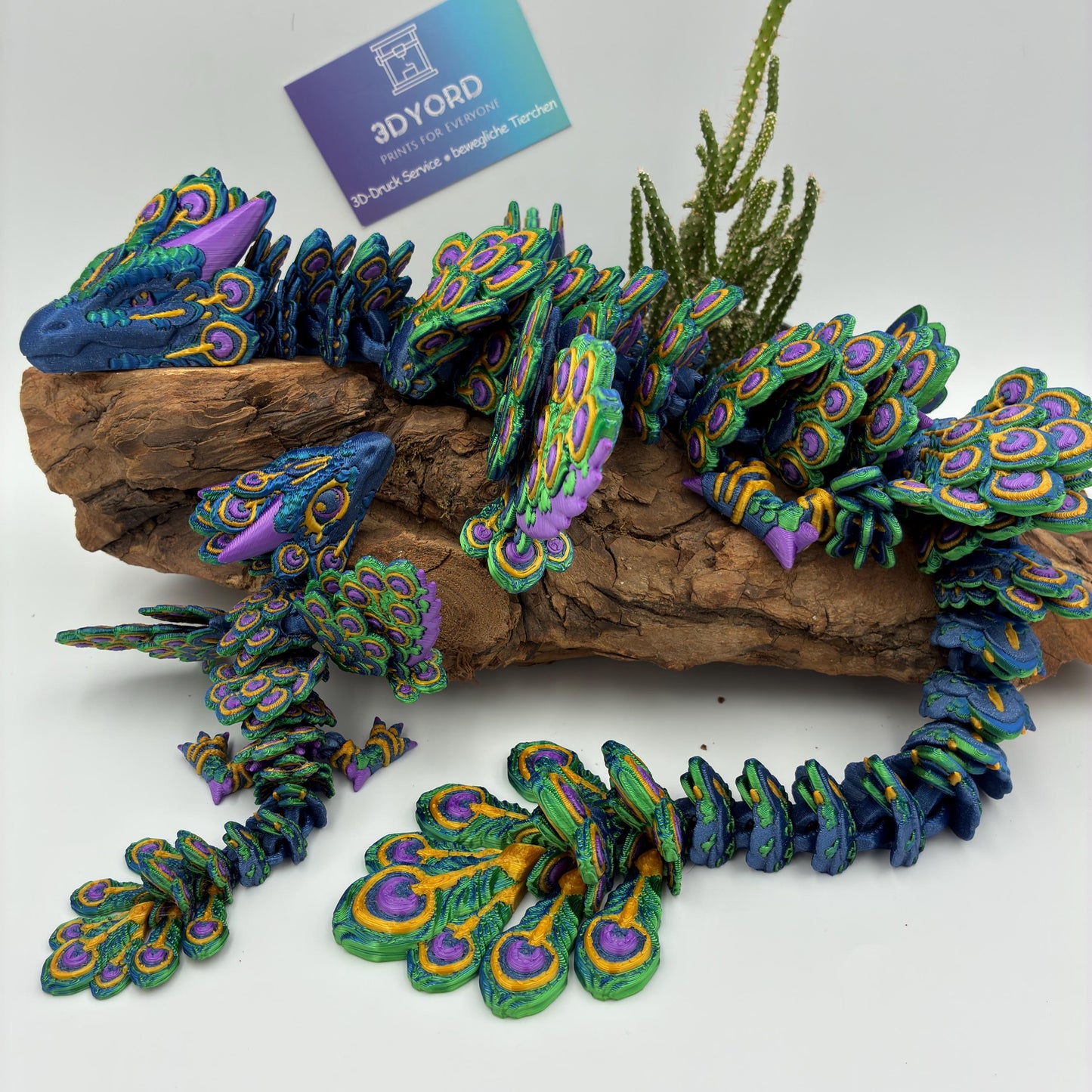Magischer Baby Pfauenaugendrache – 3D-gedruckt, detailreich & beweglich | Peacock Dragon
