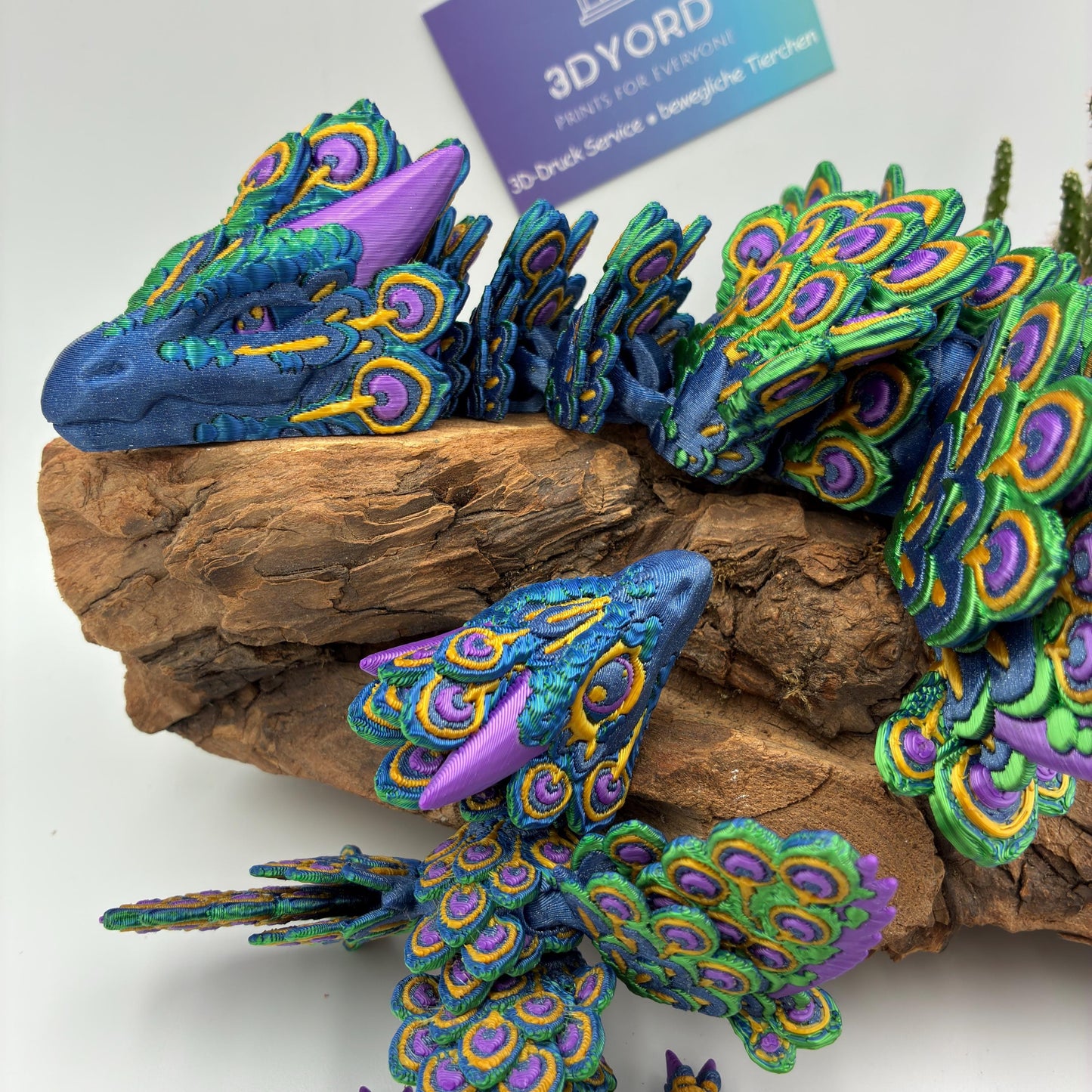 Magischer Baby Pfauenaugendrache – 3D-gedruckt, detailreich & beweglich | Peacock Dragon