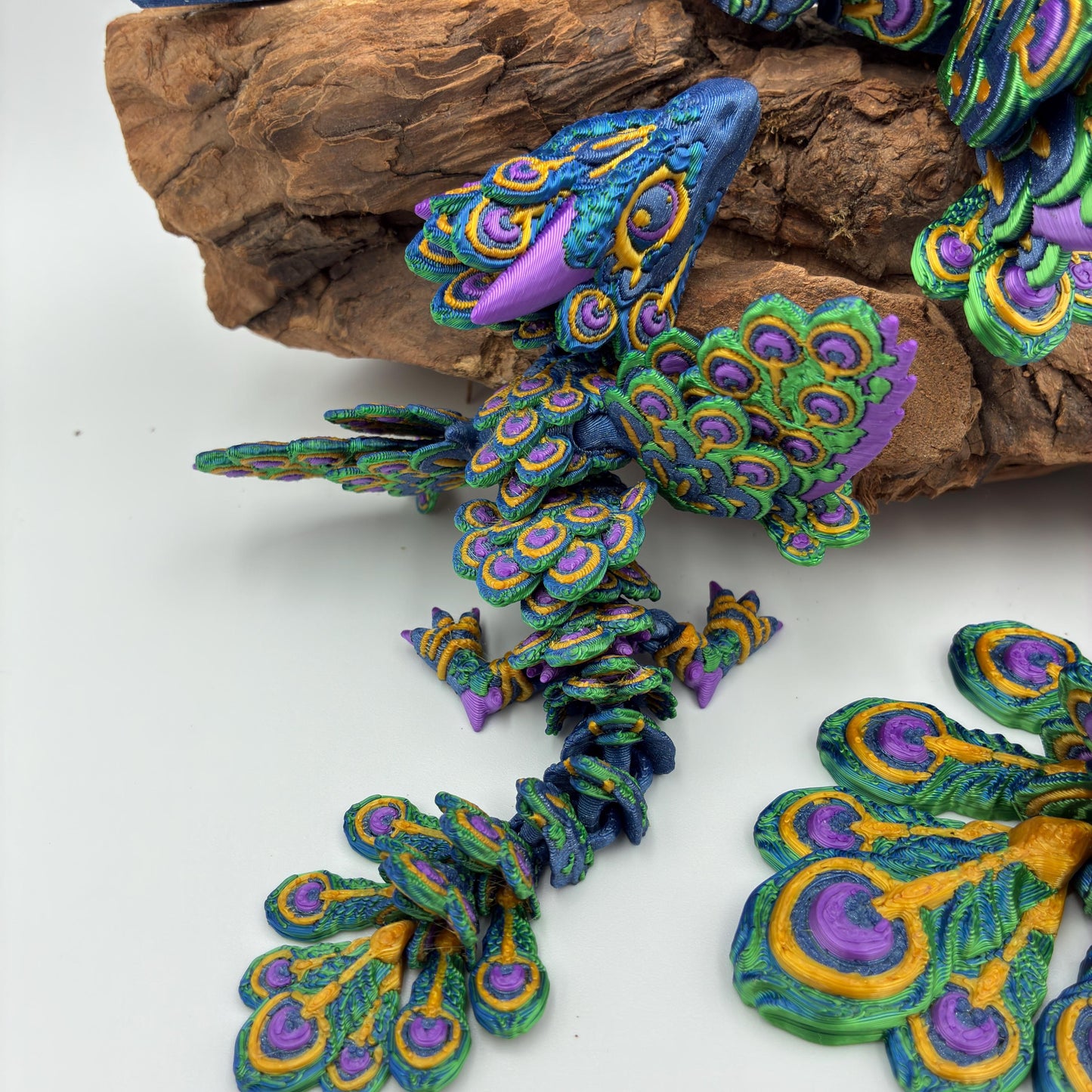 Magischer Baby Pfauenaugendrache – 3D-gedruckt, detailreich & beweglich | Peacock Dragon