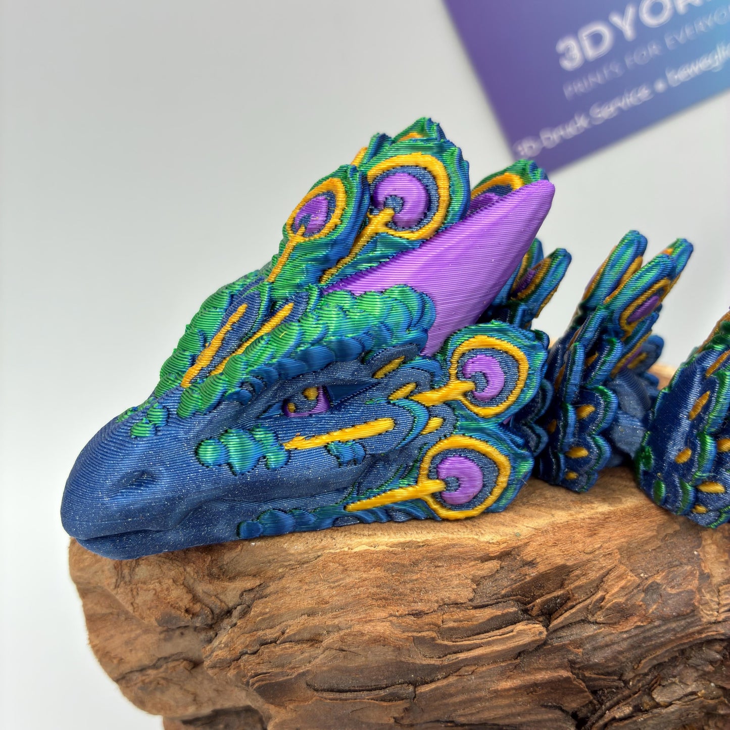 Magischer Baby Pfauenaugendrache – 3D-gedruckt, detailreich & beweglich | Peacock Dragon