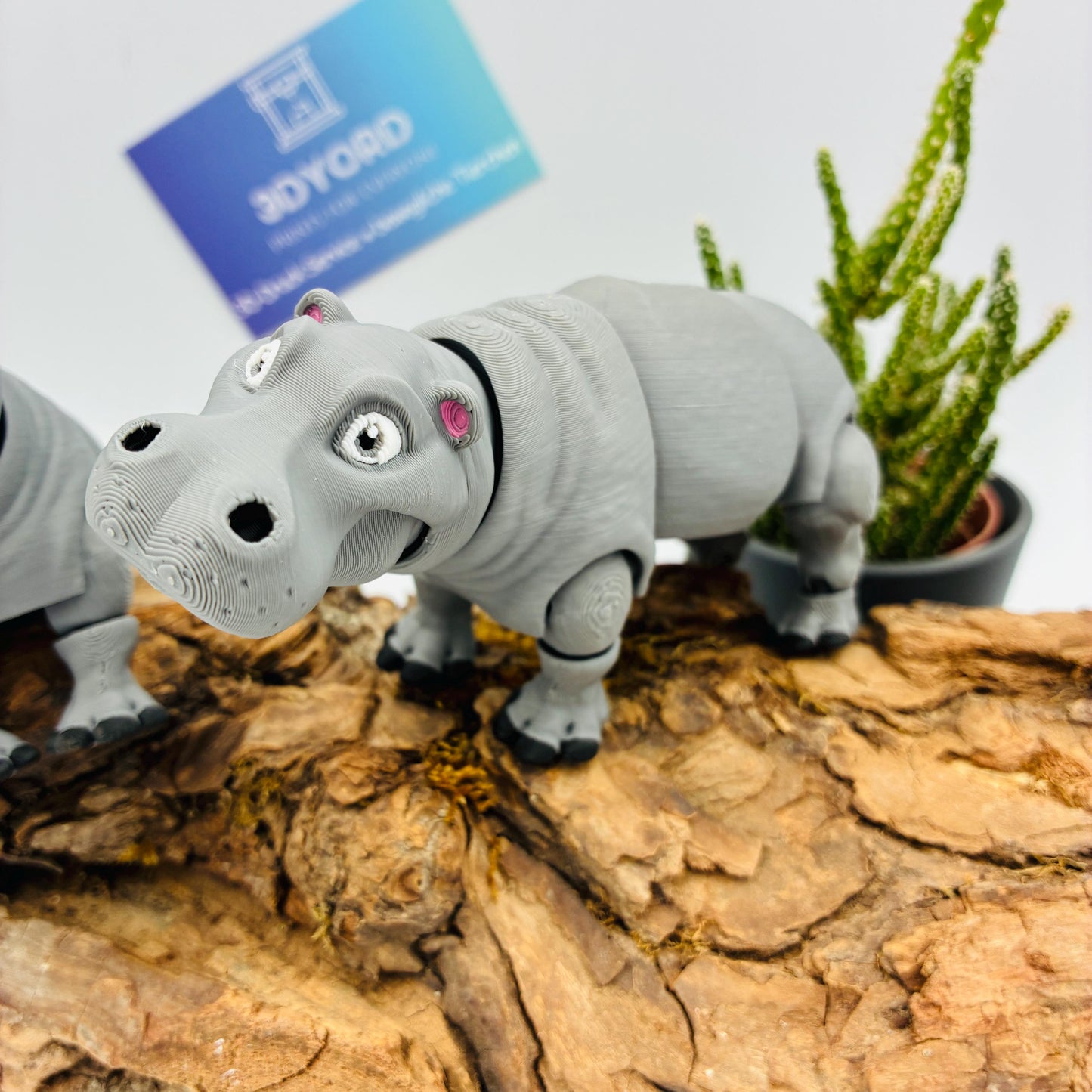3D gedrucktes Nilpferd beweglich | Flexi Hippo | Geschenkidee Flusspferd | Zoo Figur | Afrika Deko