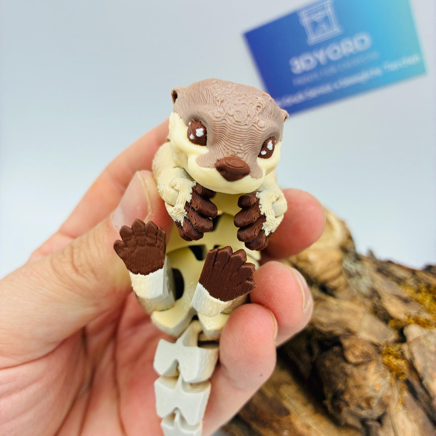 Beweglicher 3D-gedruckter Otter – Flexi Tierfigur in Wunschfarbe & 3 Größen