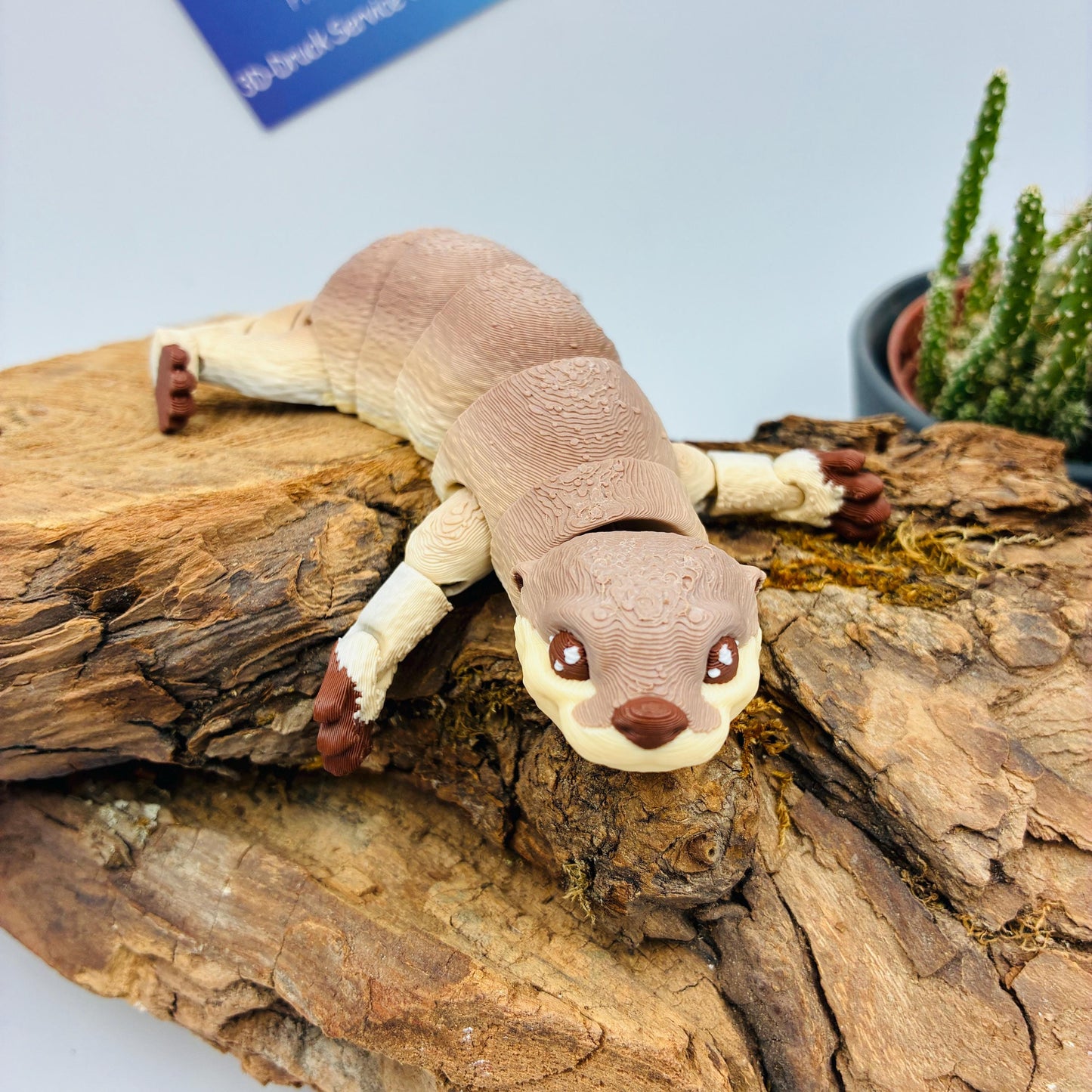 Beweglicher 3D-gedruckter Otter – Flexi Tierfigur in Wunschfarbe & 3 Größen