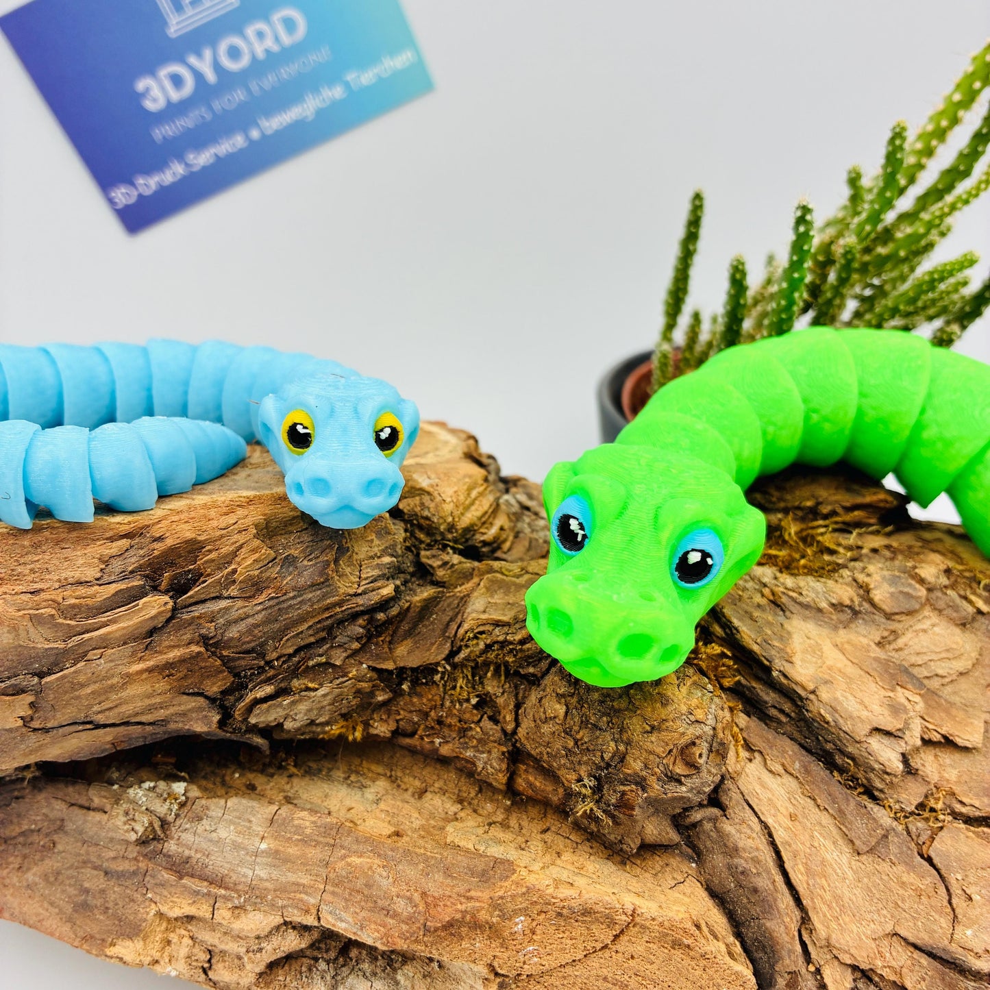 3D gedruckte bewegliche Schlange, nachtleuchtend, verschiedene Farben & Größen, inspiriert von Gary de Snake, dekorative Fidget-Schlange