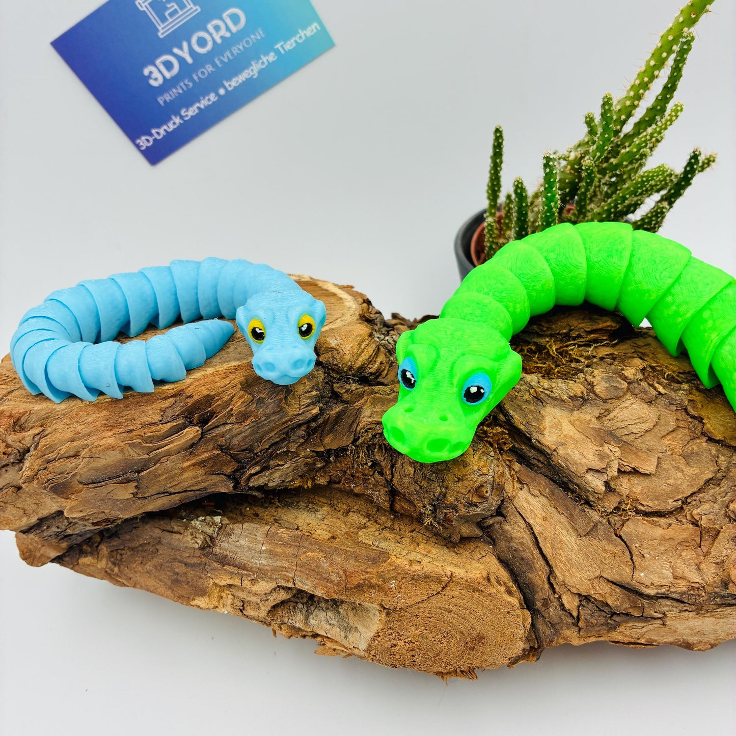 3D gedruckte bewegliche Schlange, nachtleuchtend, verschiedene Farben & Größen, inspiriert von Gary de Snake, dekorative Fidget-Schlange