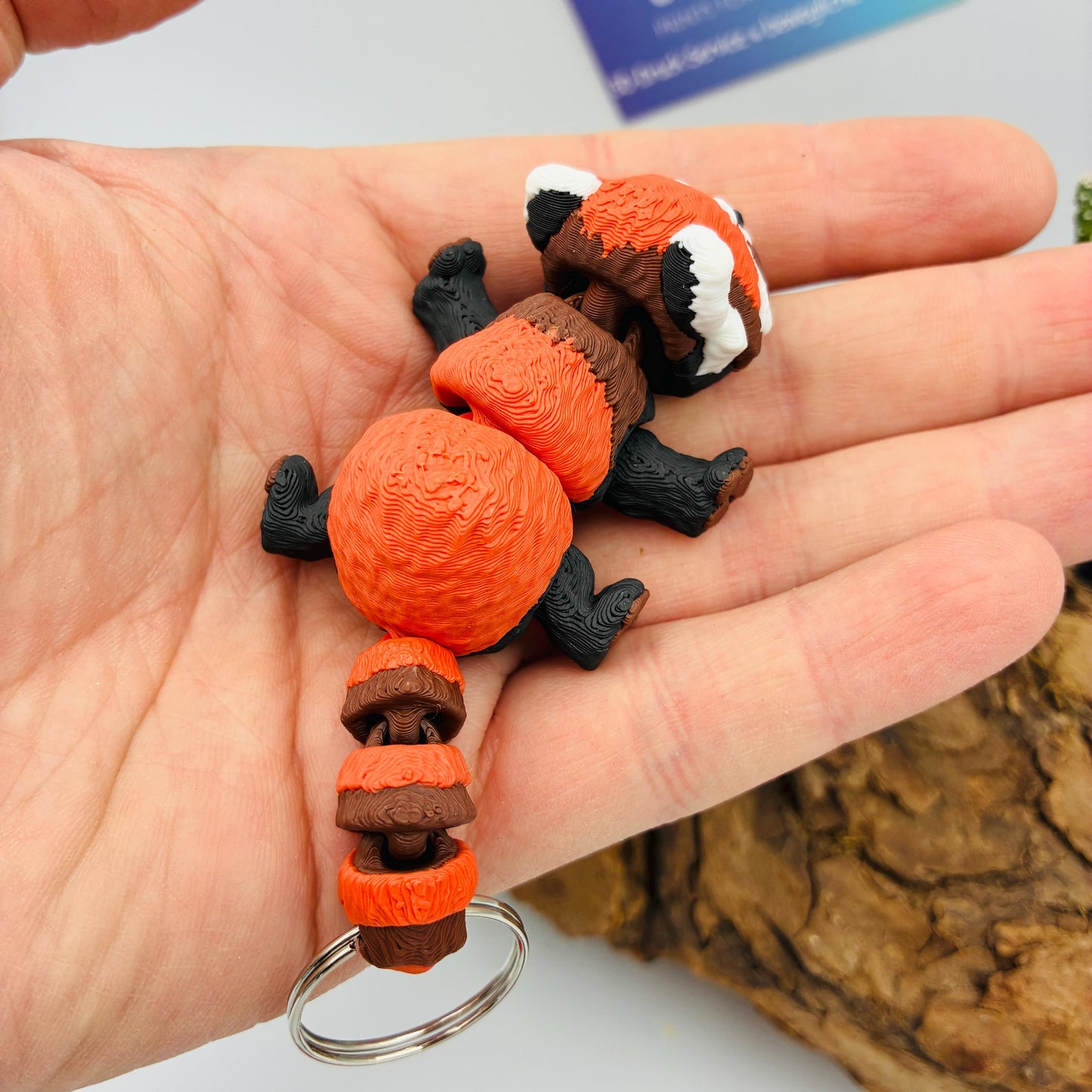 Beweglicher 3D gedruckter Baby Roter Panda | Flexi Red Panda | Optional als Schlüsselanhänger | Articulated Panda | Süße Deko & Fidget Toy