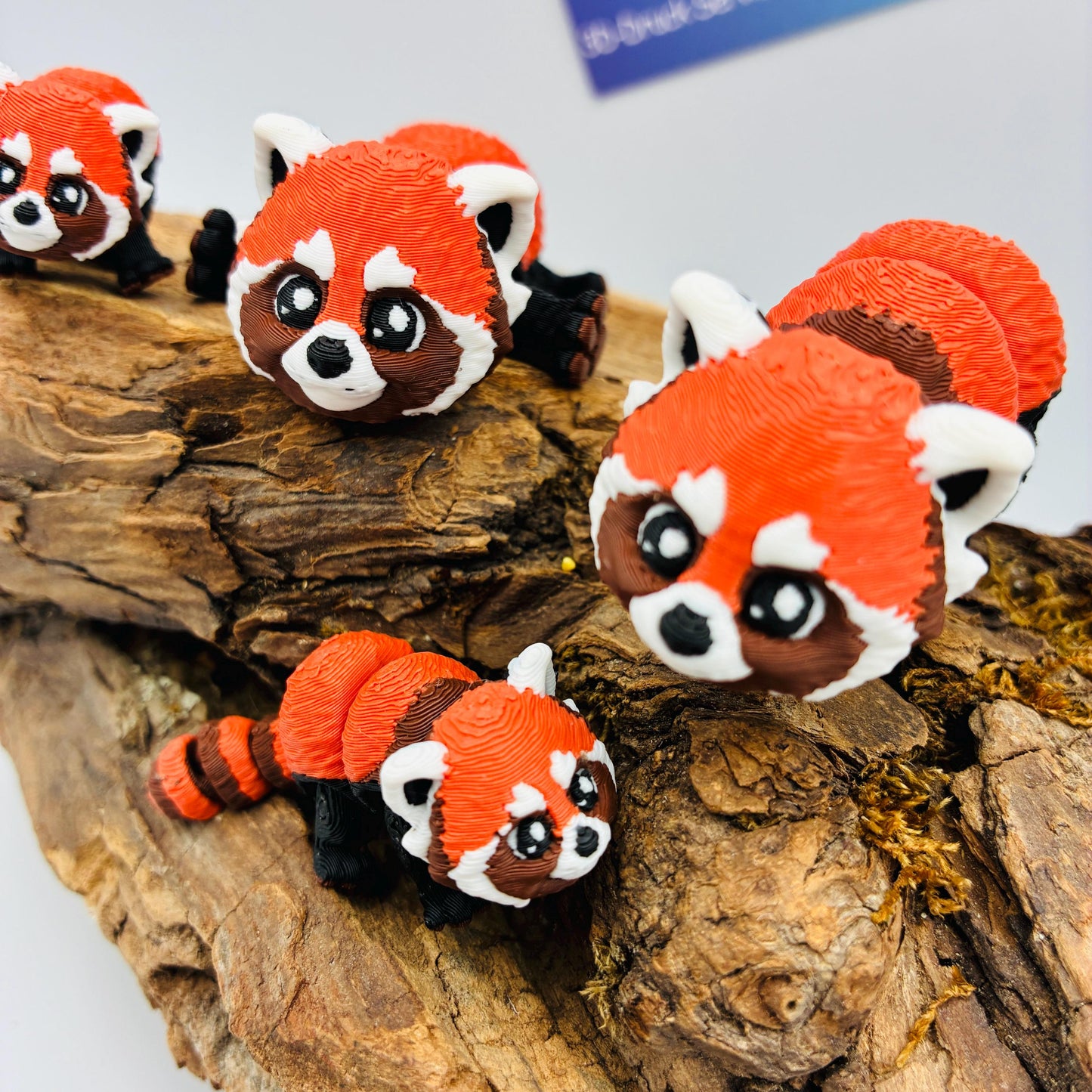 Beweglicher 3D gedruckter Baby Roter Panda | Flexi Red Panda | Optional als Schlüsselanhänger | Articulated Panda | Süße Deko & Fidget Toy