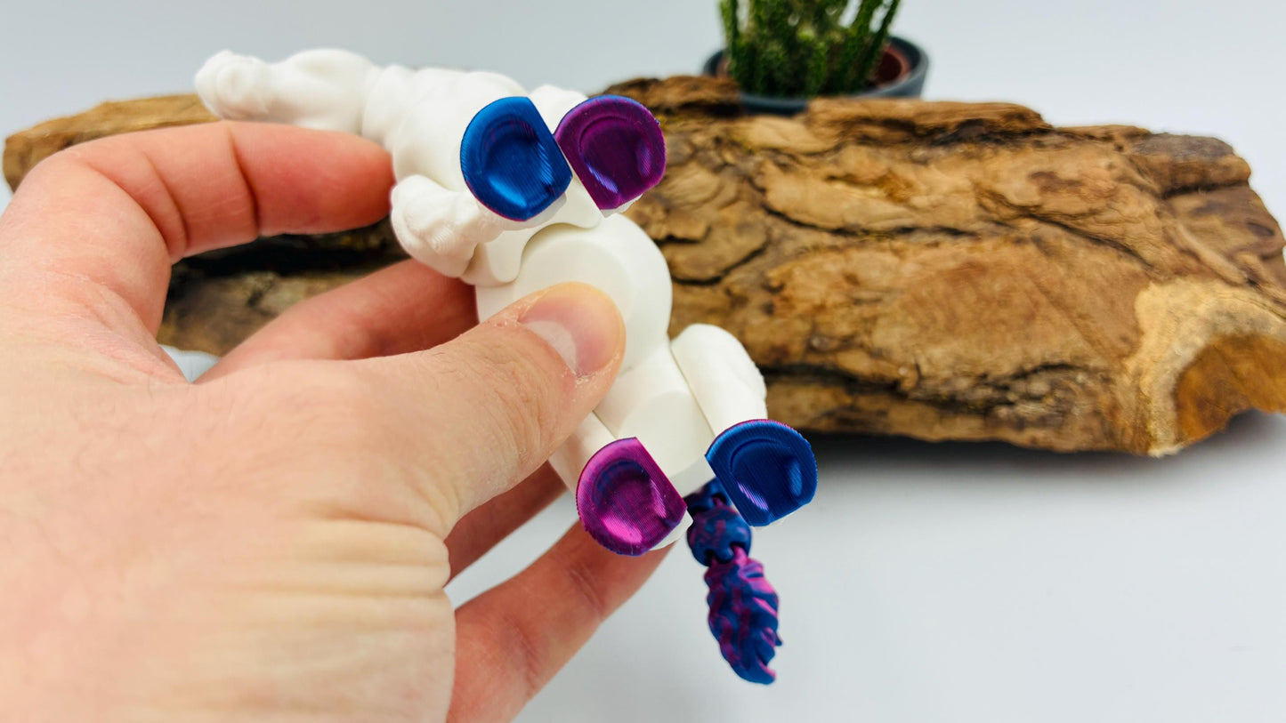 Bewegliches 3D-gedrucktes Einhorn – Magische Flexi-Figur in Wunschfarben