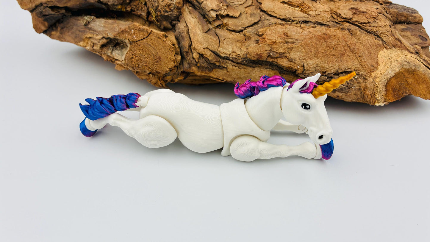 Bewegliches 3D-gedrucktes Einhorn – Magische Flexi-Figur in Wunschfarben