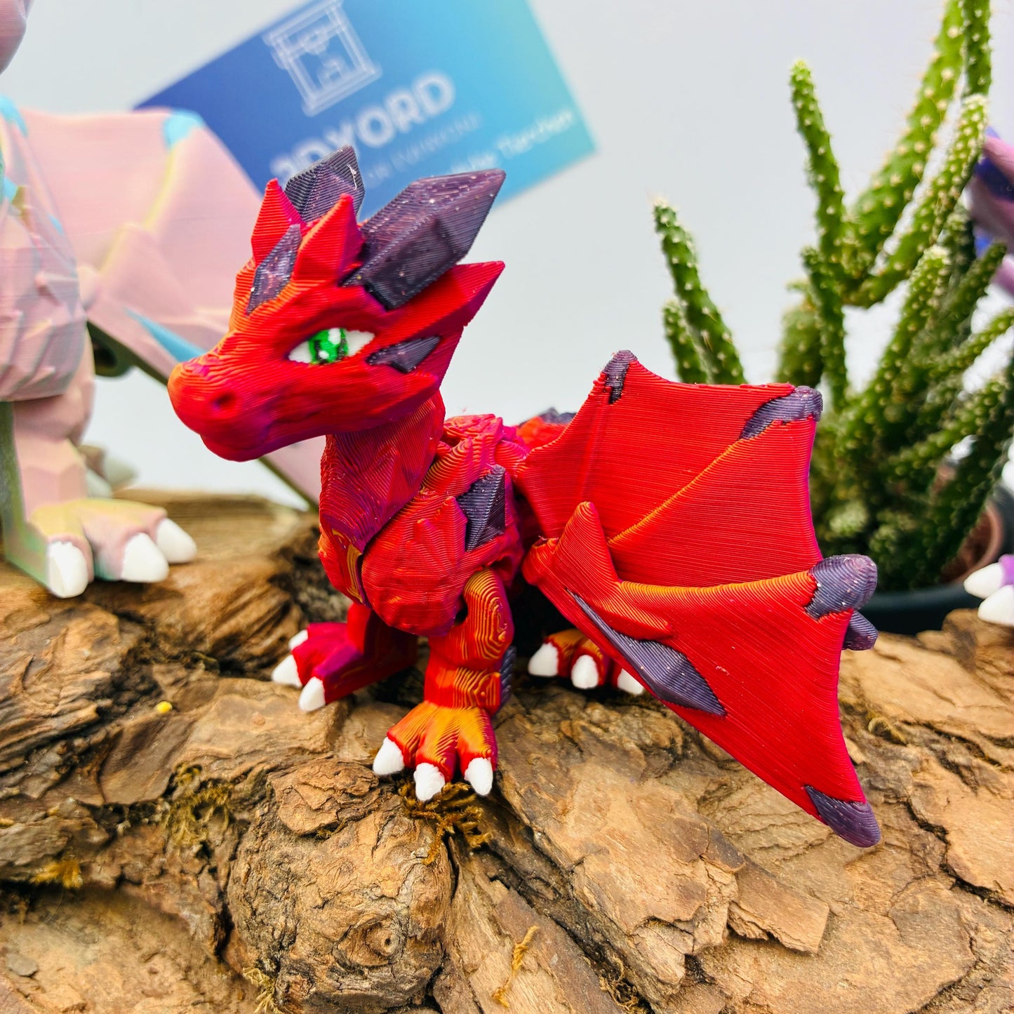 Magischer Kristalldrache – Beweglicher 3D-Druck Drache in Wunschfarbe