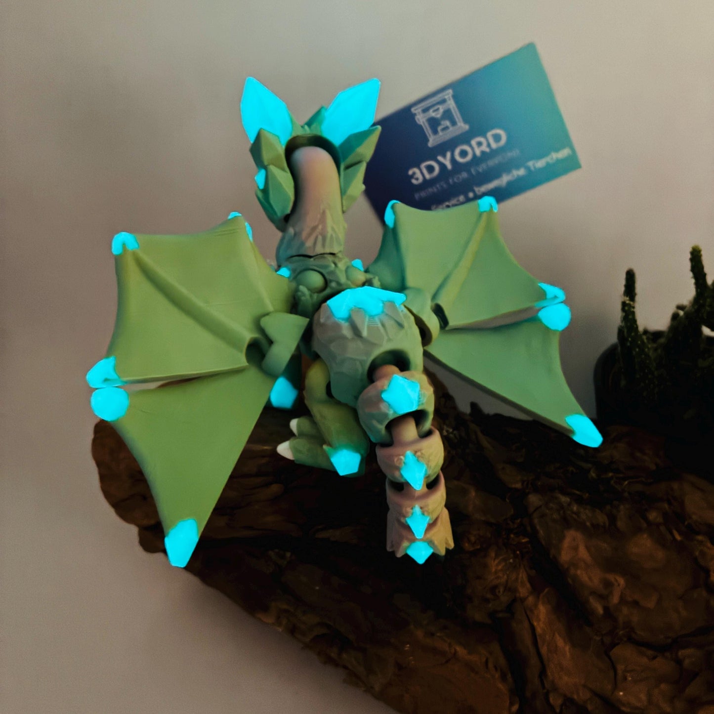 Magischer Kristalldrache – Beweglicher 3D-Druck Drache in Wunschfarbe