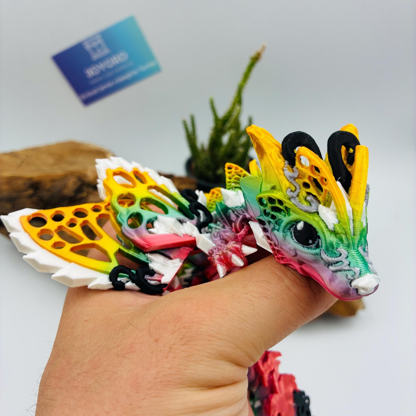 Baby Fee Wolf Drache mit mystischen Flügeln – Beweglicher 3D-gedruckter Drache - Magisches Geschenk