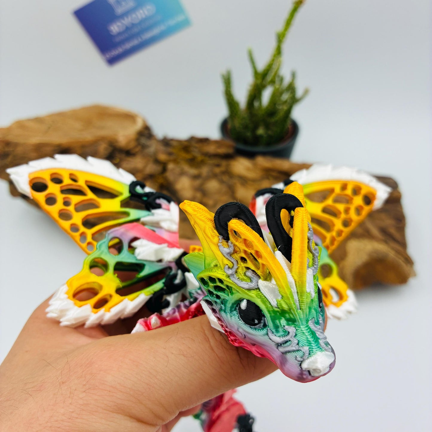 Baby Fee Wolf Drache mit mystischen Flügeln – Beweglicher 3D-gedruckter Drache - Magisches Geschenk