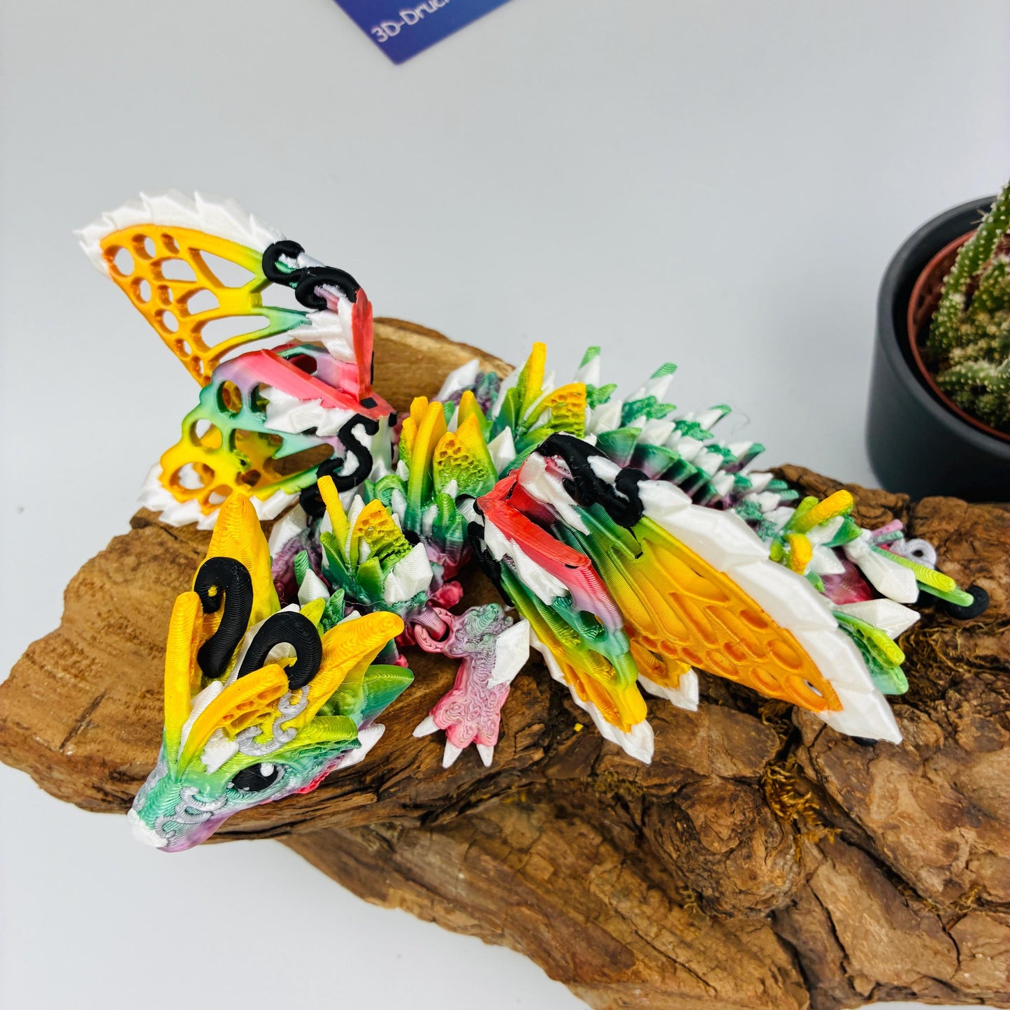 Baby Fee Wolf Drache mit mystischen Flügeln – Beweglicher 3D-gedruckter Drache - Magisches Geschenk