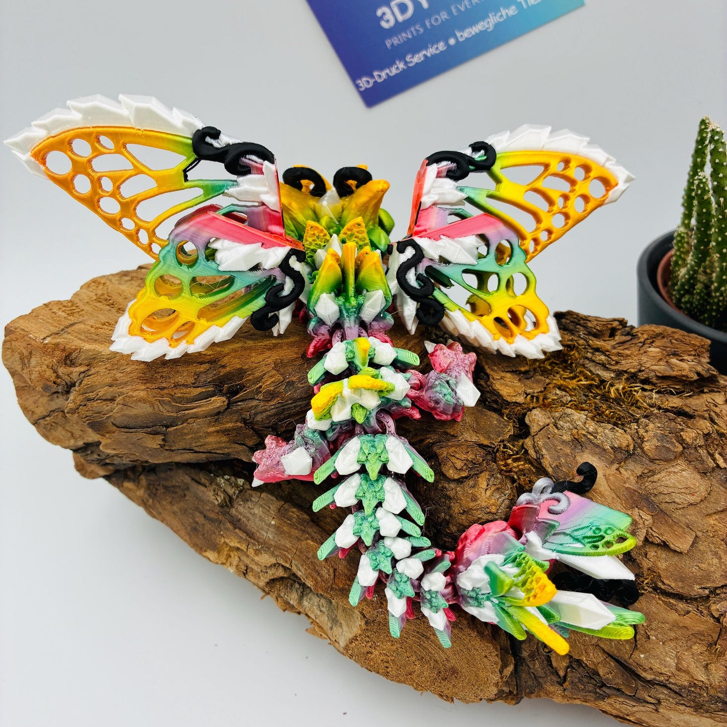 Baby Fee Wolf Drache mit mystischen Flügeln – Beweglicher 3D-gedruckter Drache - Magisches Geschenk
