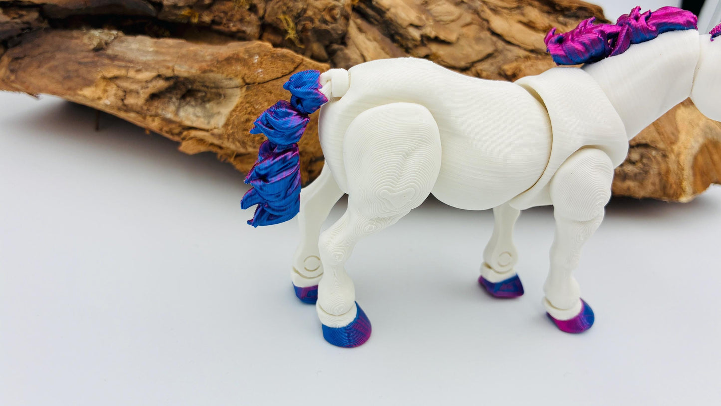 Bewegliches 3D-gedrucktes Einhorn – Magische Flexi-Figur in Wunschfarben