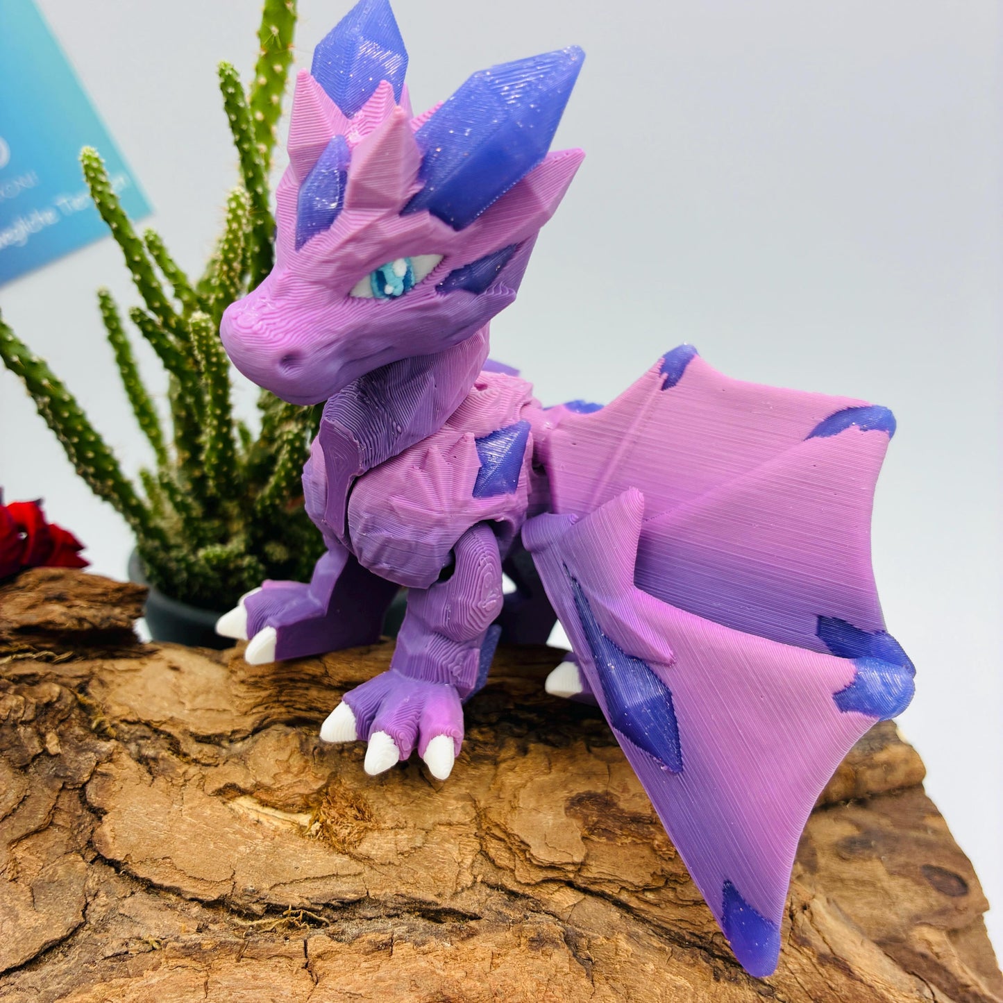 Magischer Kristalldrache – Beweglicher 3D-Druck Drache in Wunschfarbe