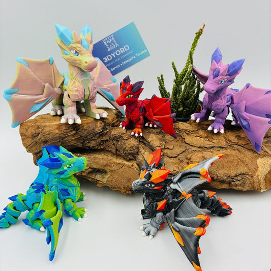 Magischer Kristalldrache – Beweglicher 3D-Druck Drache in Wunschfarbe