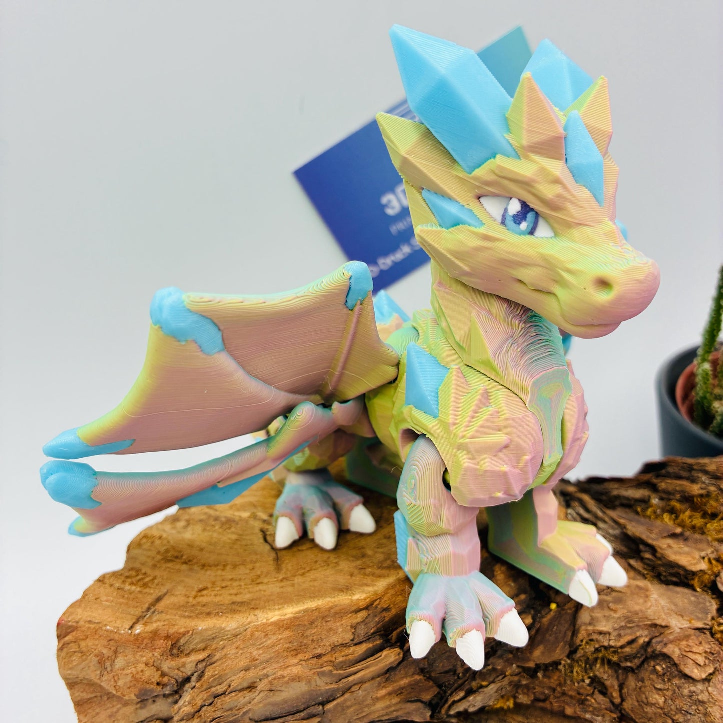 Magischer Kristalldrache – Beweglicher 3D-Druck Drache in Wunschfarbe